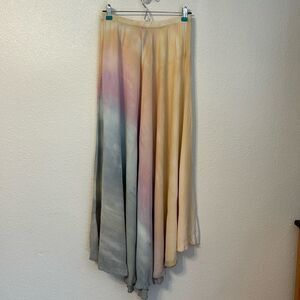 Brightly Twisted Pastel Rainbow Tie Dye Maxi Skirt Small